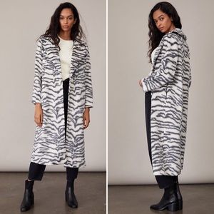 Anthropologie BB Dakota Zebra-Striped Coat Sz M